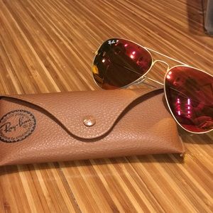 Polarized Ray Ban Aviator in pink